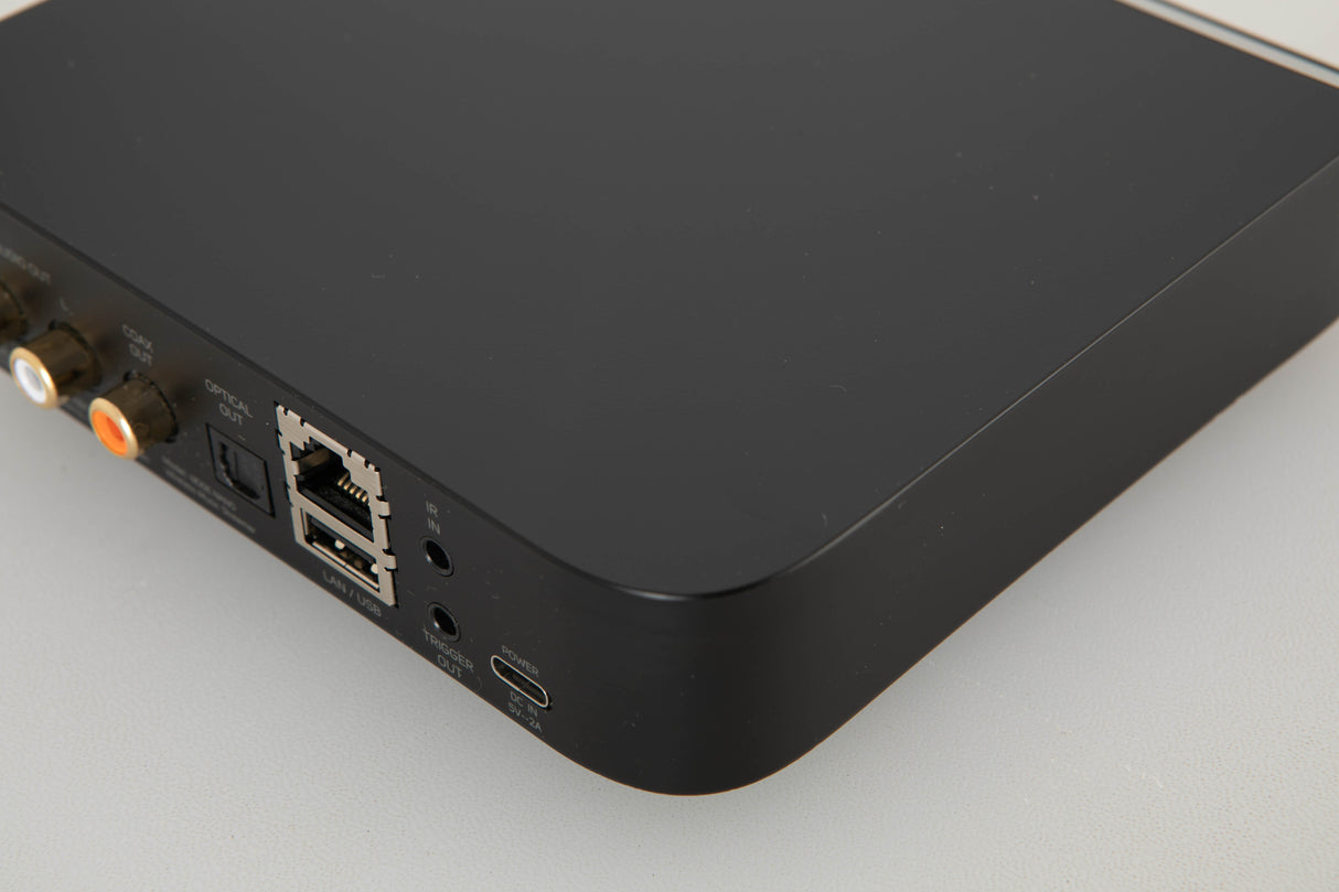 Rear right corner view of a used Bluesound Node Nano Streamer