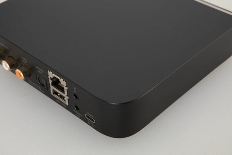 Rear right corner view of a used Bluesound Node Nano Streamer