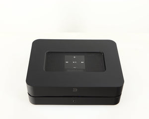 Top of a used Bluesound Powernode 2i Streaming Amplifier in a black finish