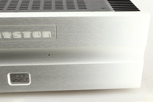 Close up view of a used Bryston 4BSST2 Power Amplifier in Silver finish