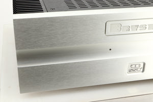 Close up view of a used Bryston 4BSST2 Power Amplifier in Silver finish