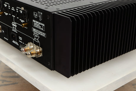 Rear right corner view of a used Bryston 4BSST2 Power Amplifier in Silver finish