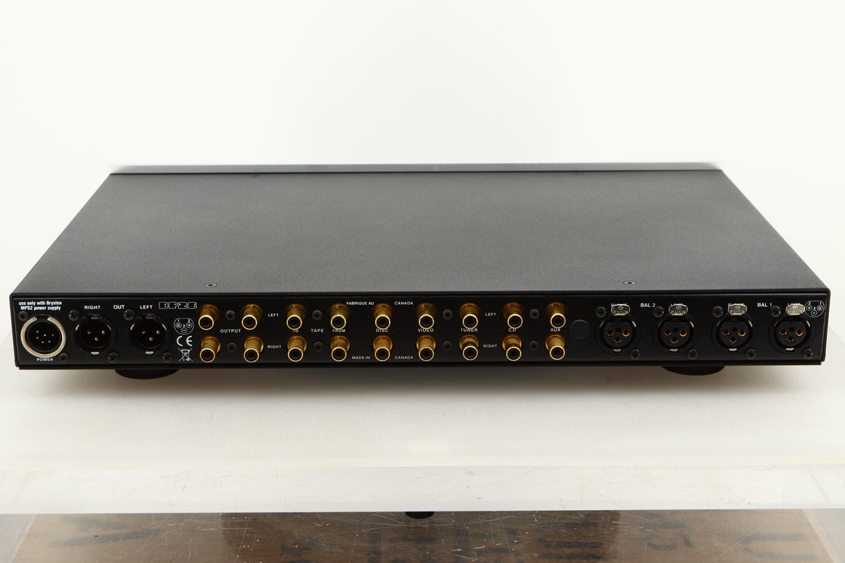 Rear view of a used Bryston BT26 Pre Amplifier in Silver finish 