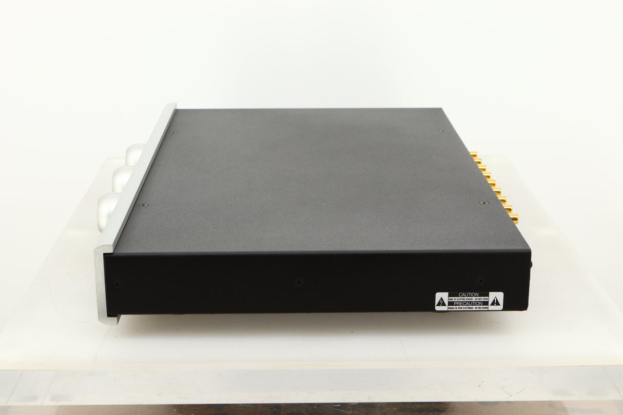Side view of a used Bryston BT26 Pre Amplifier in Silver finish 