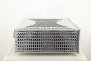 Left side view of a used Cambridge Audio 851W Power Amplifier in a silver finish