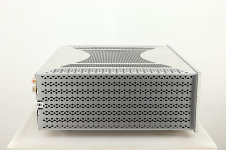 Left side view of a used Cambridge Audio 851W Power Amplifier in a silver finish