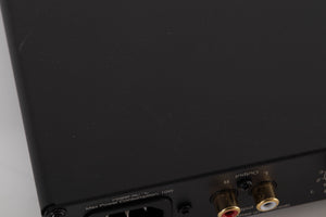 Close up view of a used Cambridge Audio Alva Duo Phonostage showing some scratching