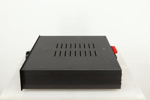 Right side view of a used Cambridge Audio 340A Integrated Amplifier in a black finish