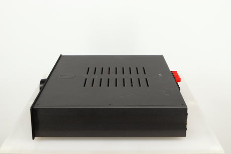 Right side view of a used Cambridge Audio 340A Integrated Amplifier in a black finish
