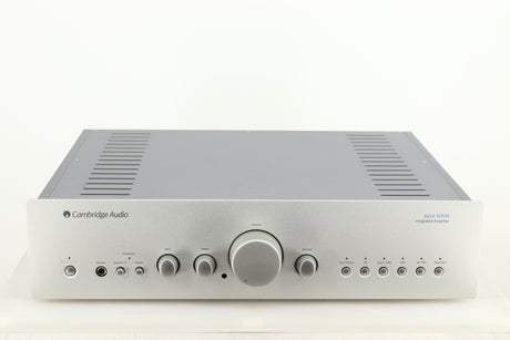 Front view of a used Cambridge Audio Azur 640A Integrated Amplifier in a silver finish