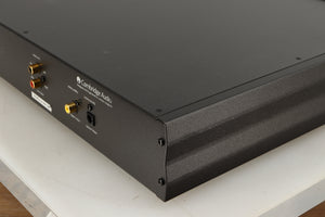 Rear left corner of a used Cambridge Audio Azure 540C CD Player in a black finish
