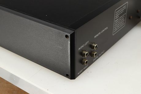 Rear right corner of a used Cambridge Audio CD2 CD Player in a black finish
