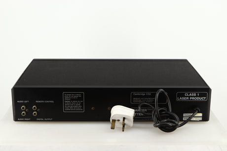 Rear view of a used Cambridge Audio CD2 CD Player in a black finish showing Phono Outputs