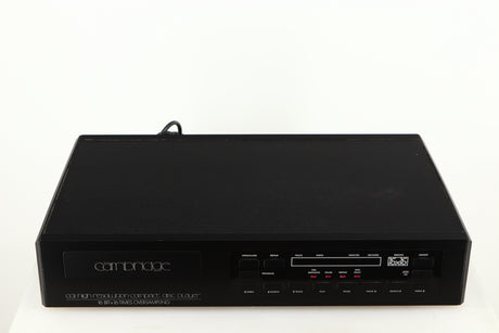 Top of a used Cambridge Audio CD2 CD Player in a black finish