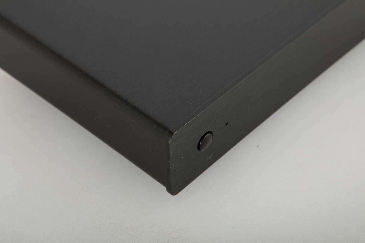 Front left corner view of a used Cambridge Audio CP1 MM Phono Pre Amplifier