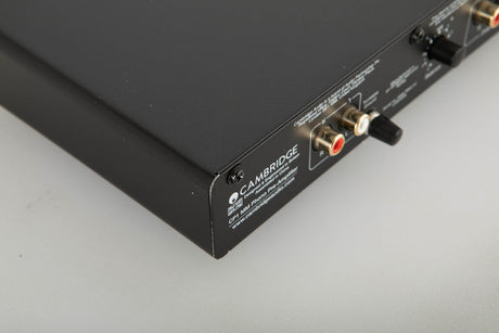 Rear left corner view of a used Cambridge Audio CP1 MM Phono Pre Amplifier