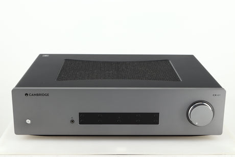 Front view of a used Cambridge Audio CXA81 GEN2 Integrated Amplifier in a lunar grey finish