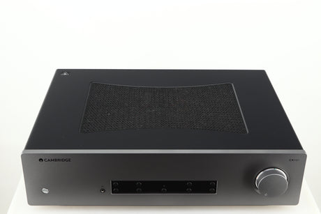Top of a used Cambridge Audio CXA81 GEN2 Integrated Amplifier in a lunar grey finish