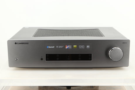 Front view of a used Cambridge Audio CXA81 Integrated Amplifier in Lunar Grey finish 