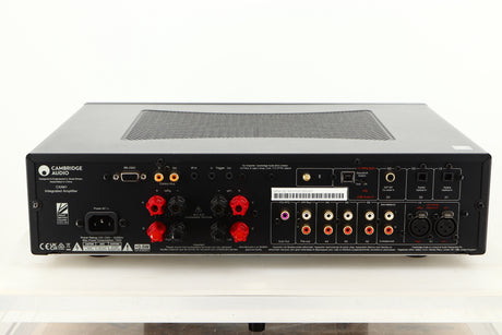 Rear view of a used Cambridge Audio CXA81 Integrated Amplifier in Lunar Grey finish 