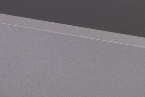 Close up of a used Cambridge Audio CXA81 Integrated Amplifier in a Lunar Grey finish showing scratch on fascia