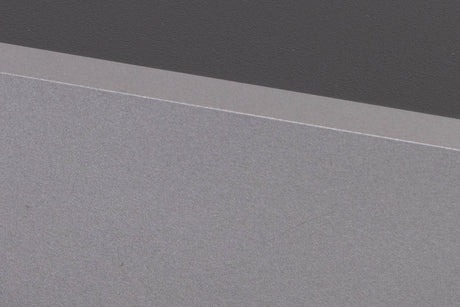 Close up of a used Cambridge Audio CXA81 Integrated Amplifier in a Lunar Grey finish showing scratch on fascia