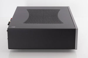Left side view of a used Cambridge Audio CXA81 Integrated Amplifier in a Lunar Grey finish