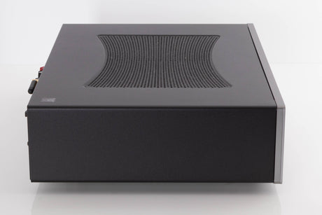 Left side view of a used Cambridge Audio CXA81 Integrated Amplifier in a Lunar Grey finish
