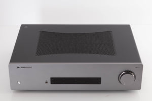 Top of a used Cambridge Audio CXA81 Integrated Amplifier in a Lunar Grey finish
