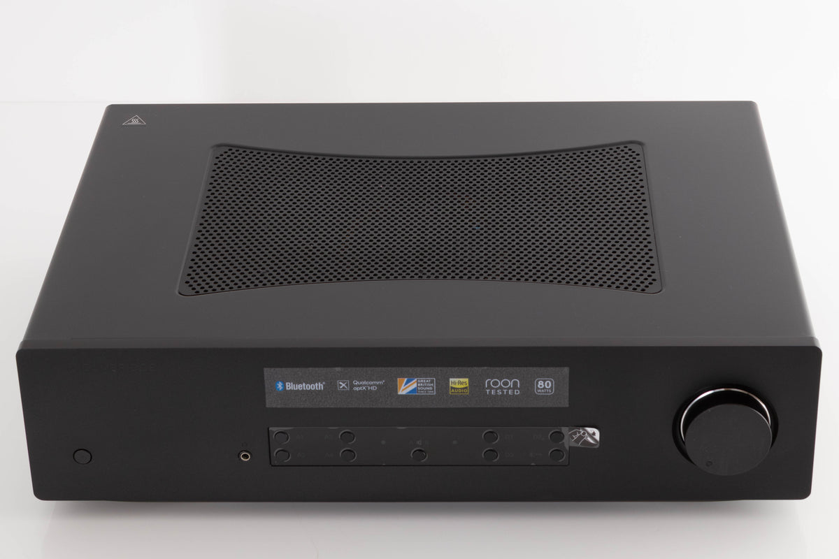 Top of a used Cambridge Audio CXA81 Series 2 Integrated Amplifier in a Black finish