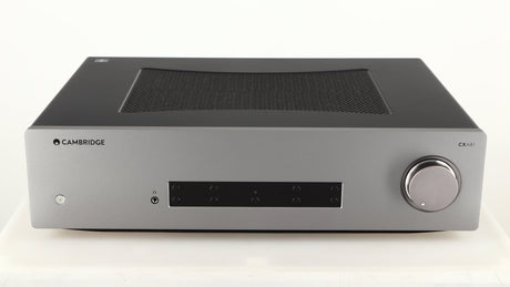 Front view of a used Cambridge Audio CXA81 Series 2 Integrated Amplifier in a lunar grey finish