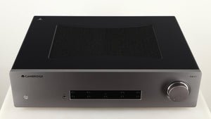 Top of a used Cambridge Audio CXA81 Series 2 Integrated Amplifier in a lunar grey finish
