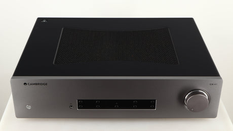 Top of a used Cambridge Audio CXA81 Series 2 Integrated Amplifier in a lunar grey finish