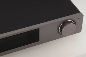 Close up view of a used Cambridge Audio CXN V2 Streamer in Lunar Grey finish