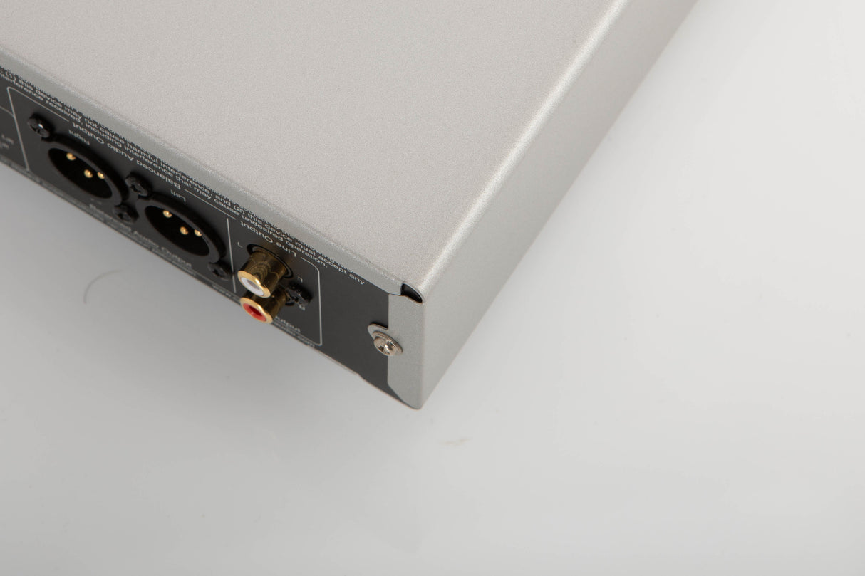 Rear left corner of a used Cambridge Audio CXN V2 Streamer in a silver finish