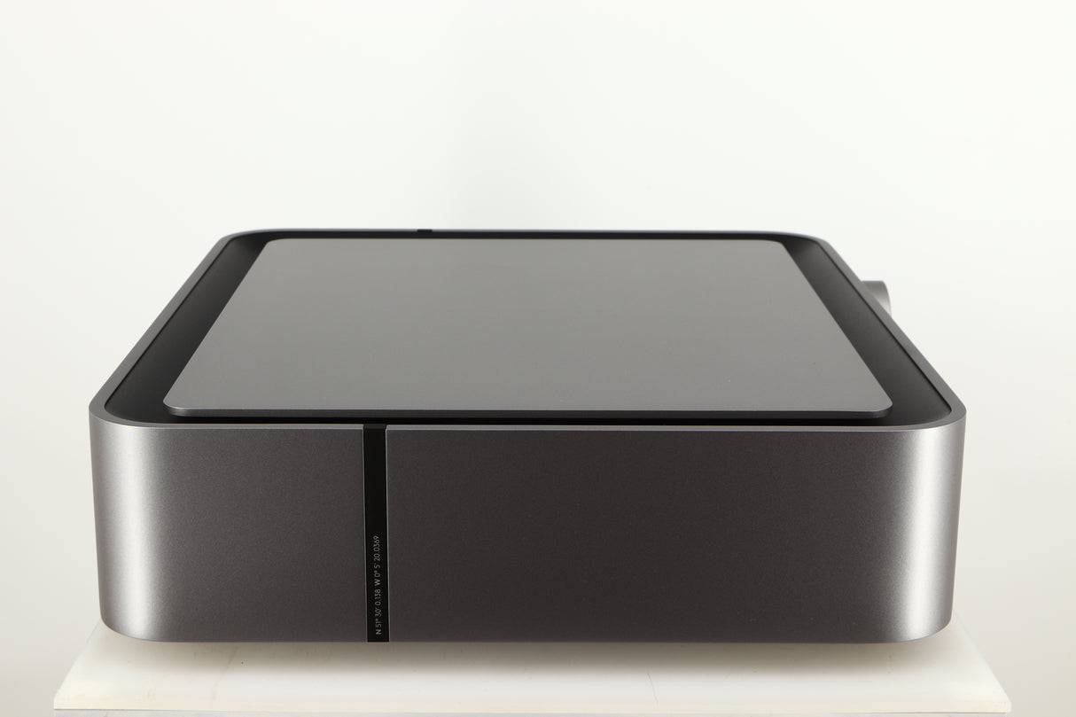 Left side view of a used Cambridge Audio Edge NQ Network Pre Amplifier in a grey finish