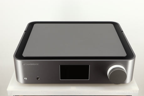 Top of a used Cambridge Audio Edge NQ Network Pre Amplifier in a grey finish