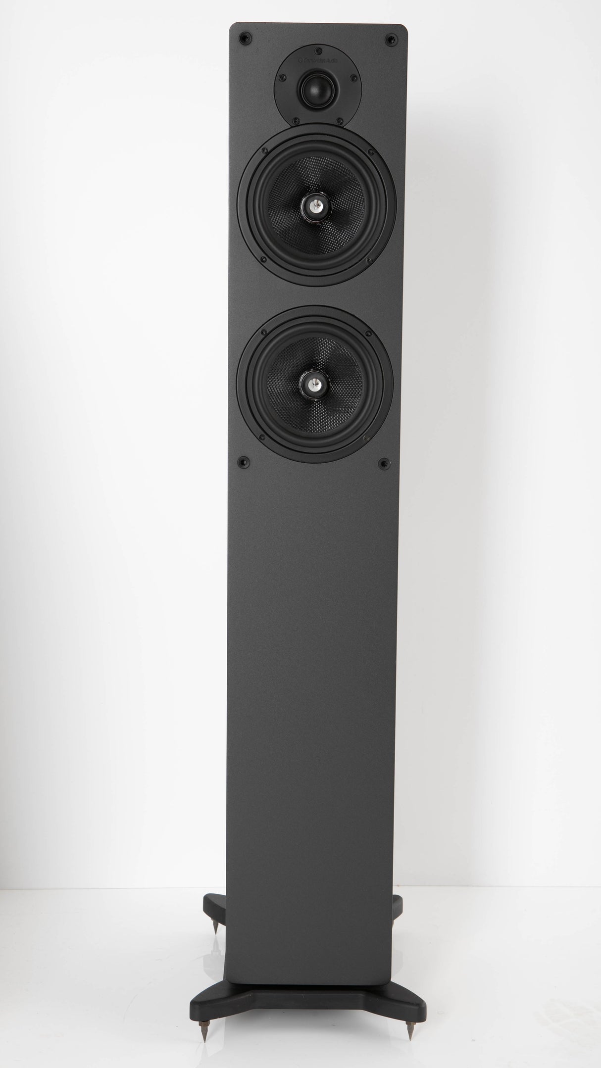 Front view of a used Cambridge Audio Sirocco S70 Floorstanding Speaker in a Dark Oak finish