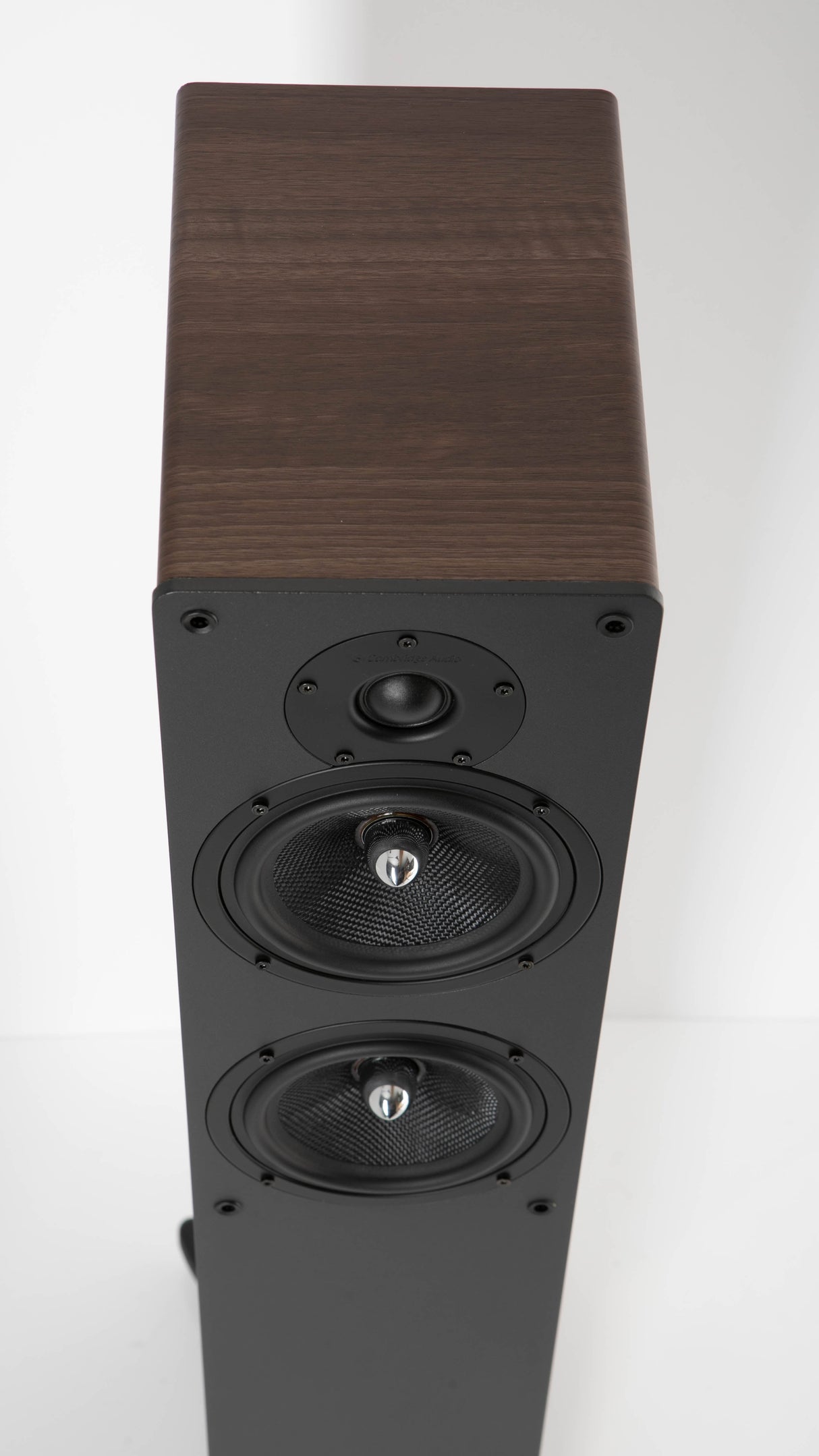 Top of a used Cambridge Audio Sirocco S70 Floorstanding Speaker in a Dark Oak finish