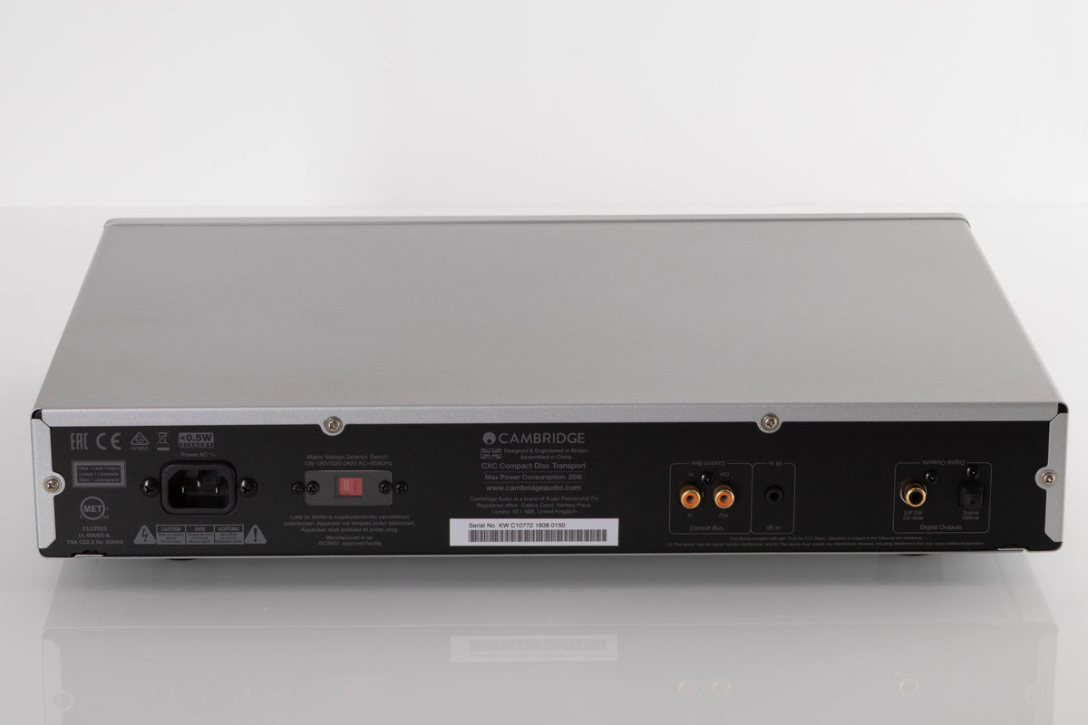 Rear view of a used Cambridge CXC CD Transport in Silver