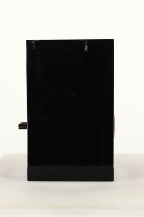 Side view of a Chartwell LS3 Standmount Speaker in Black Gloss finish