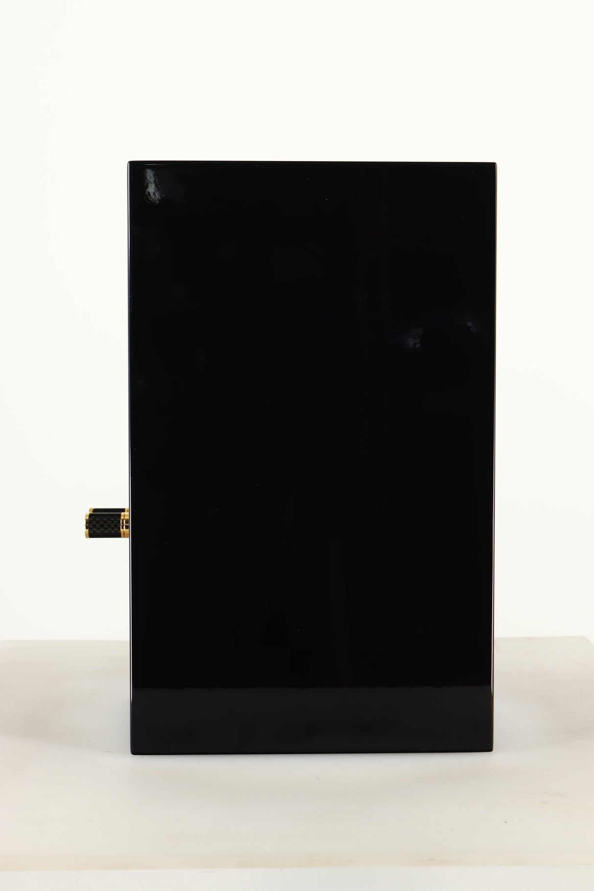 Side view of a Chartwell LS3 Standmount Speaker in Black Gloss finish