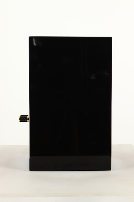Side view of a Chartwell LS3 Standmount Speaker in Black Gloss finish