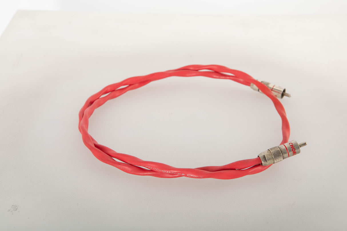 Side view of a used Chord Company Chorus 1.0m RCA-RCA Interconnect