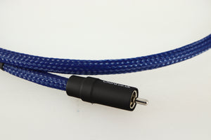 Close up of a used Chord Company Clearway Digital Tuned ARAY Interconnect Cable 1.0m showing connector