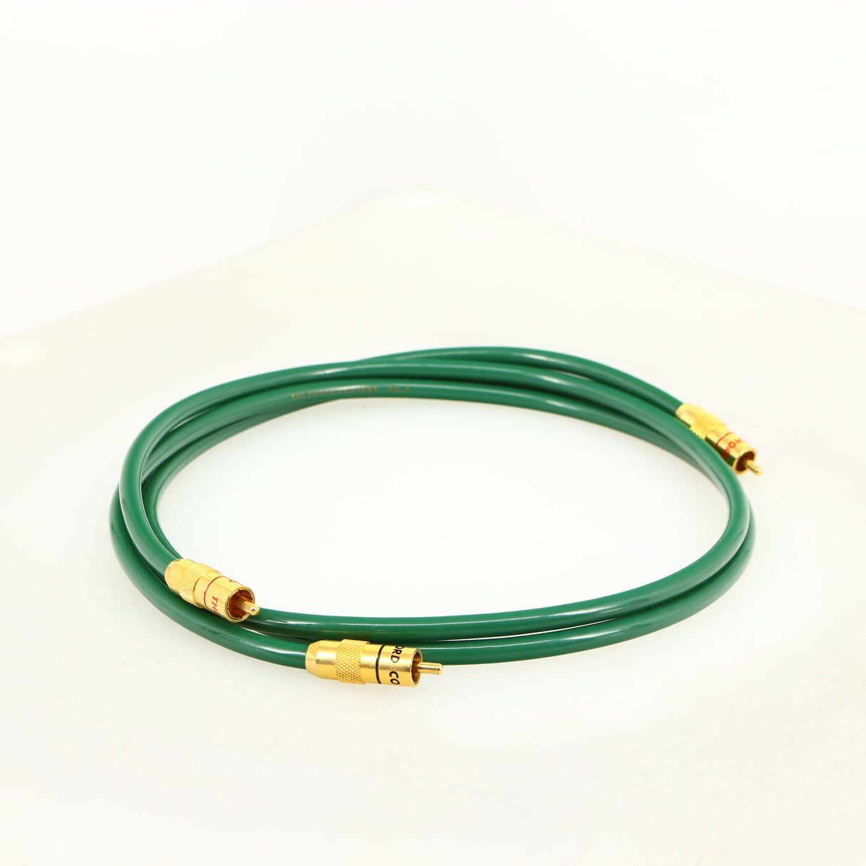 Front left angle of a used Chord Company Cobra 3 RCA-RCA 1.0m Interconnect Cable