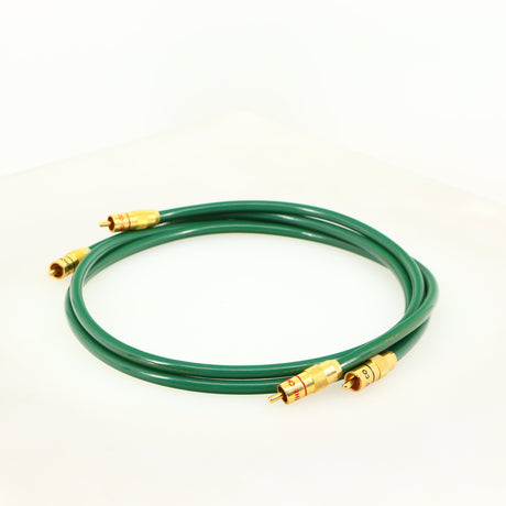 Front right angle of a used Chord Company Cobra 3 RCA-RCA 1.0m Interconnect Cable