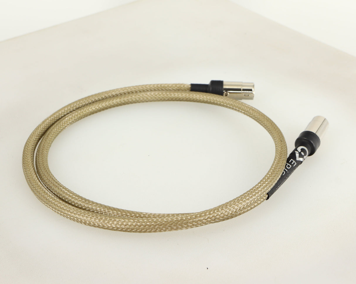 Rear left angle of a used Chord Company Epic Interconnect DIN-DIN Interconnect Cable 1.0m