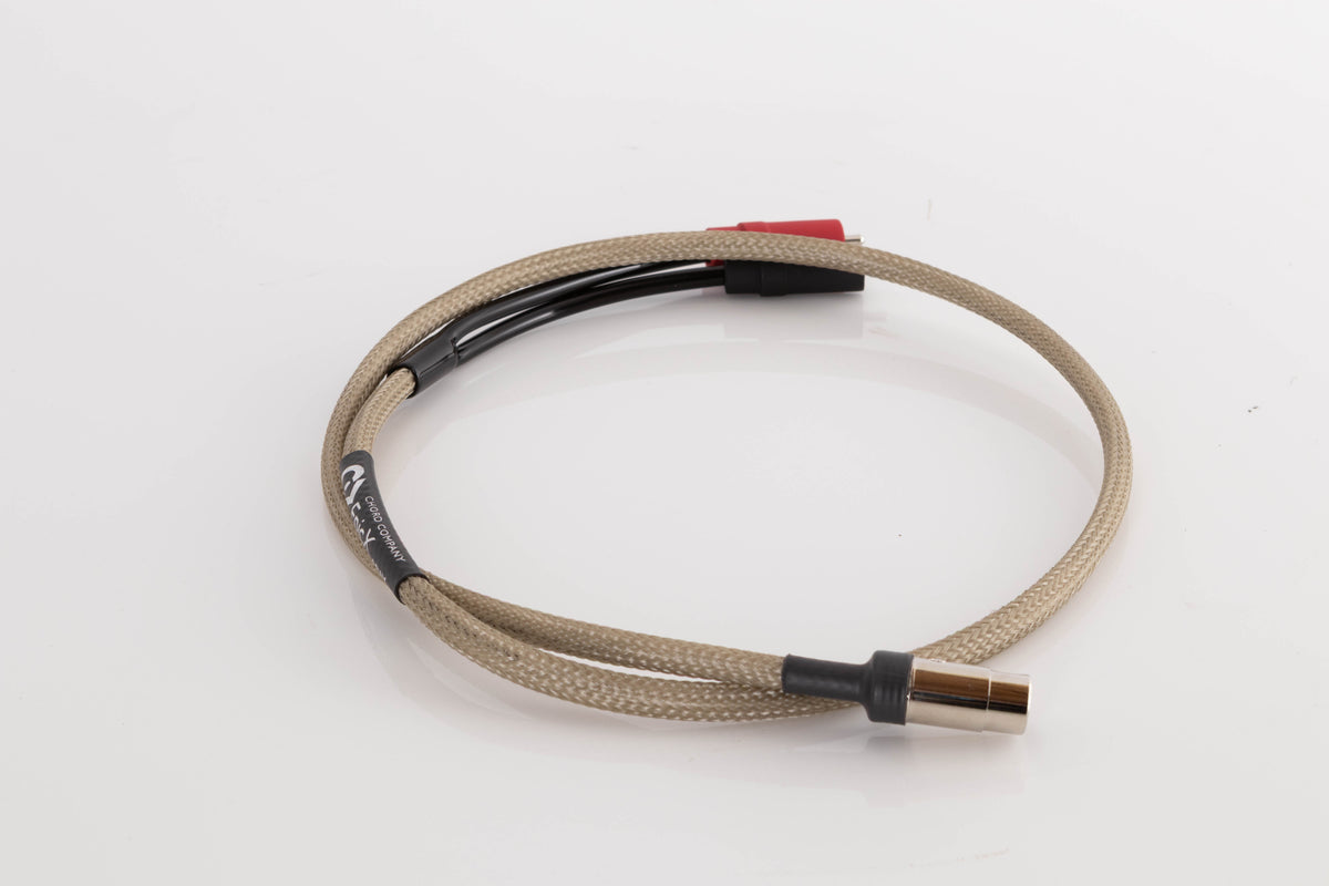 Side view of a used Chord Company Epic X Aray 1.0m 2 RCA - Din Interconnect Cable