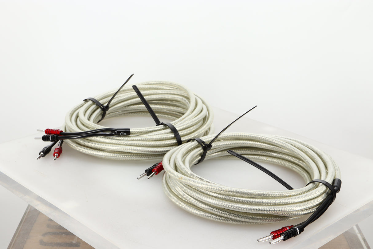 Front right angle of some used Chord Company Shawline X Speaker Cables 10M & 7M Pair